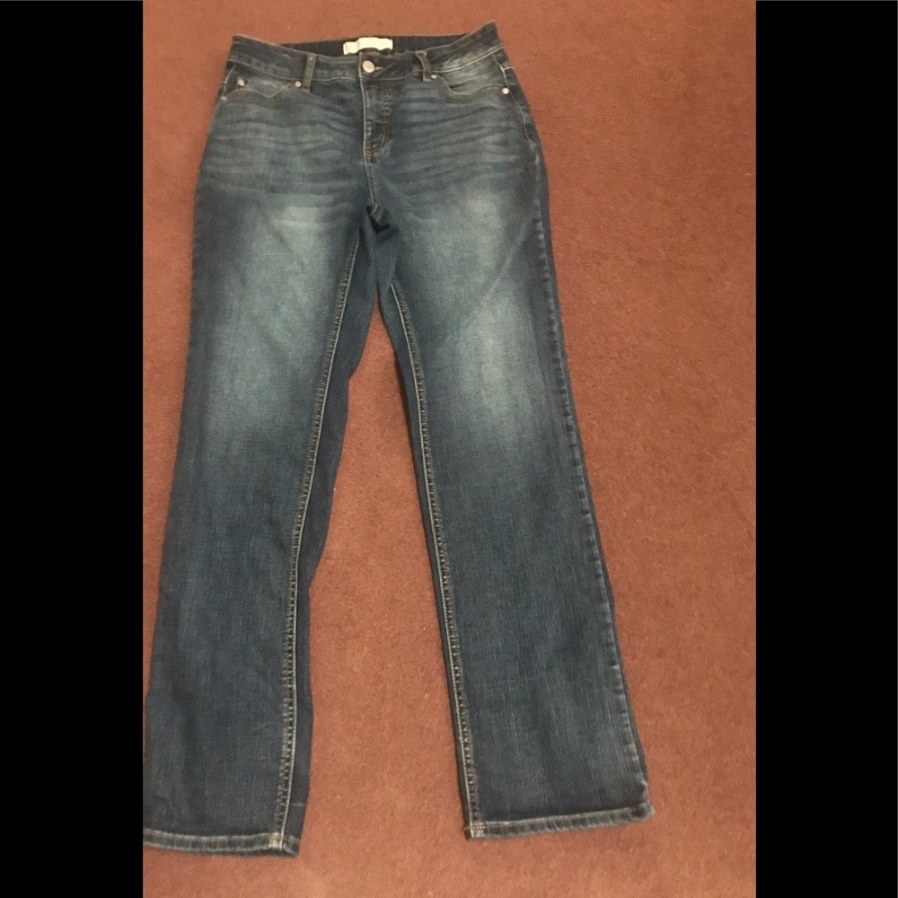 1946 Denim size 8 high-rise  5 pocket zip & button front jeans